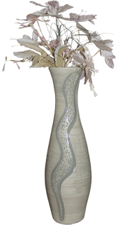 Tall grey vase